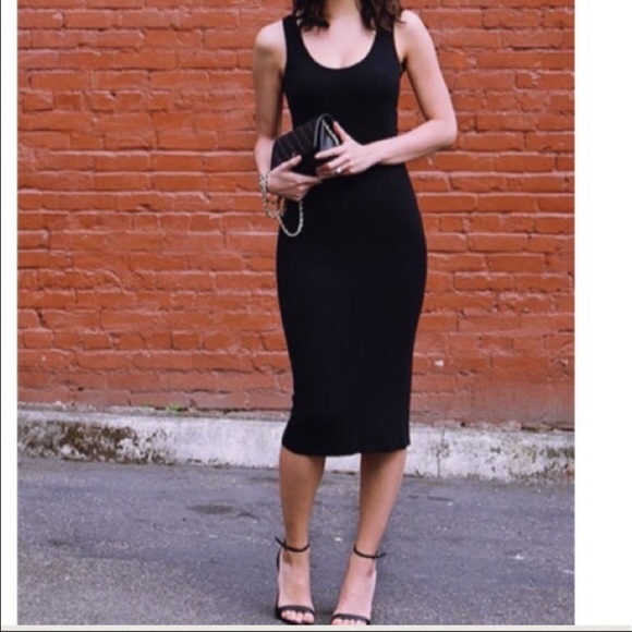 Black sleeveless cotton midi bodycom dress - Picture 4 of 6